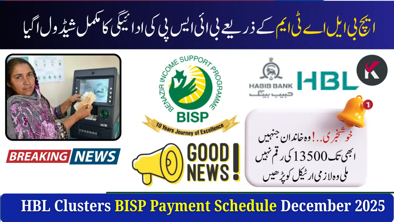 HBL Clusters BISP Payment Schedule December 2025