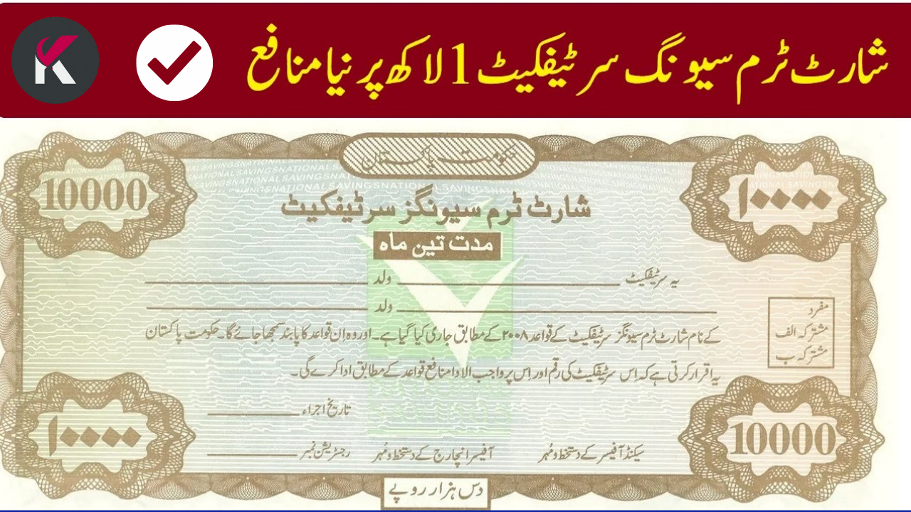 Short Term Savings Certificates Total Profit on a Rs1 Million Investment in December 2025